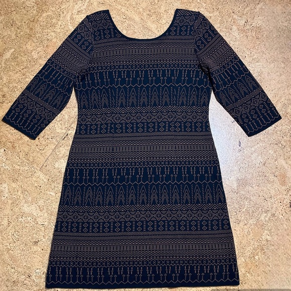 Peruvian Connection 100% Pima Cotton 3/4 Sleeve Sweater Dress Sz M - Picture 6 of 12